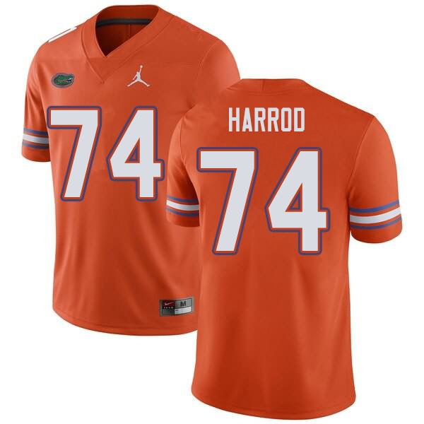NCAA Florida Gators Will Harrod Men's #74 Jordan Brand Orange Stitched Authentic College Football Jersey BER2064LU